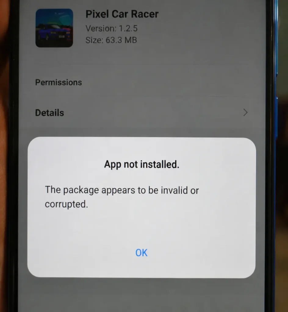 Pixel Car Racer Mod APK App Not Installed Error