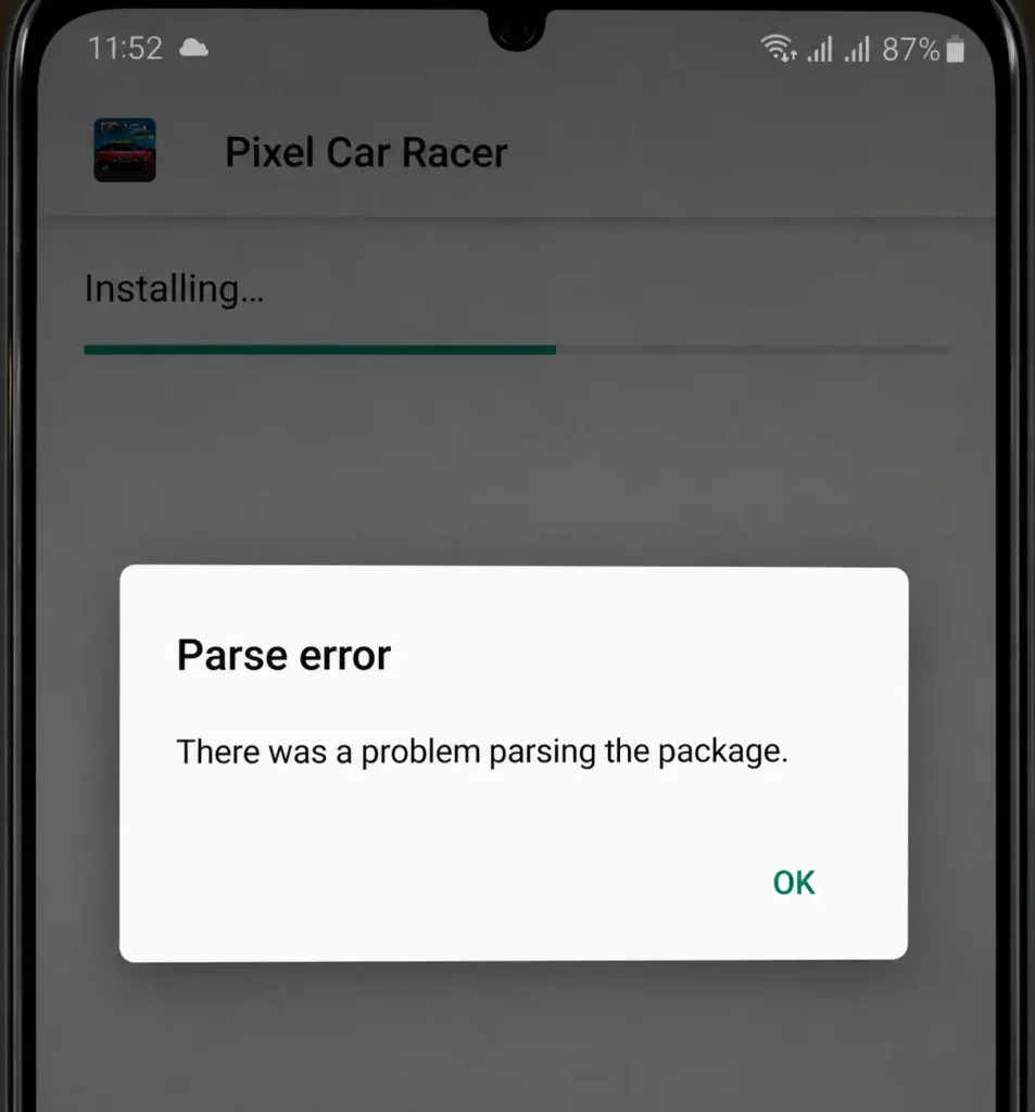 Pixel Car Racer Mod APK Parse Error